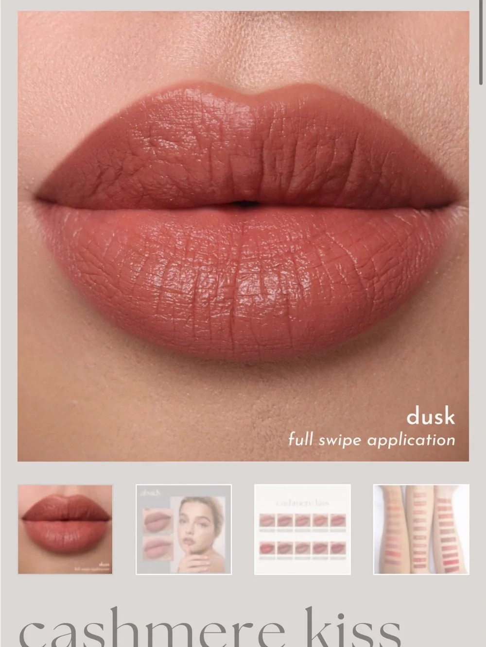 New Absidy Cashmere Kiss Matte Lipstick - Dusk